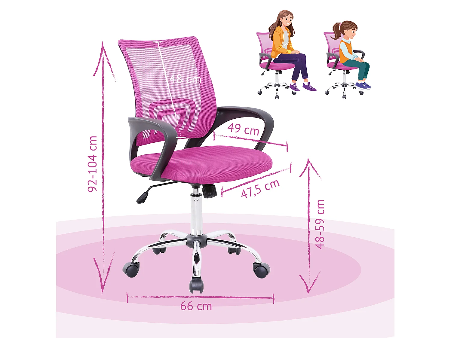 Chaise de bureau Enfants Adolescents