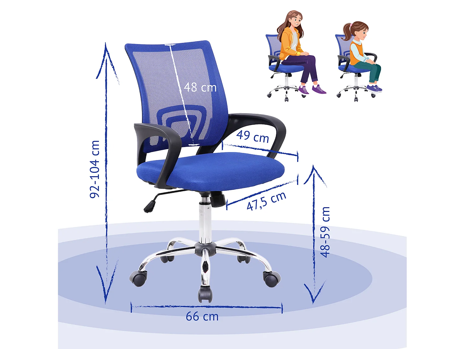 Chaise de bureau Enfants Adolescents