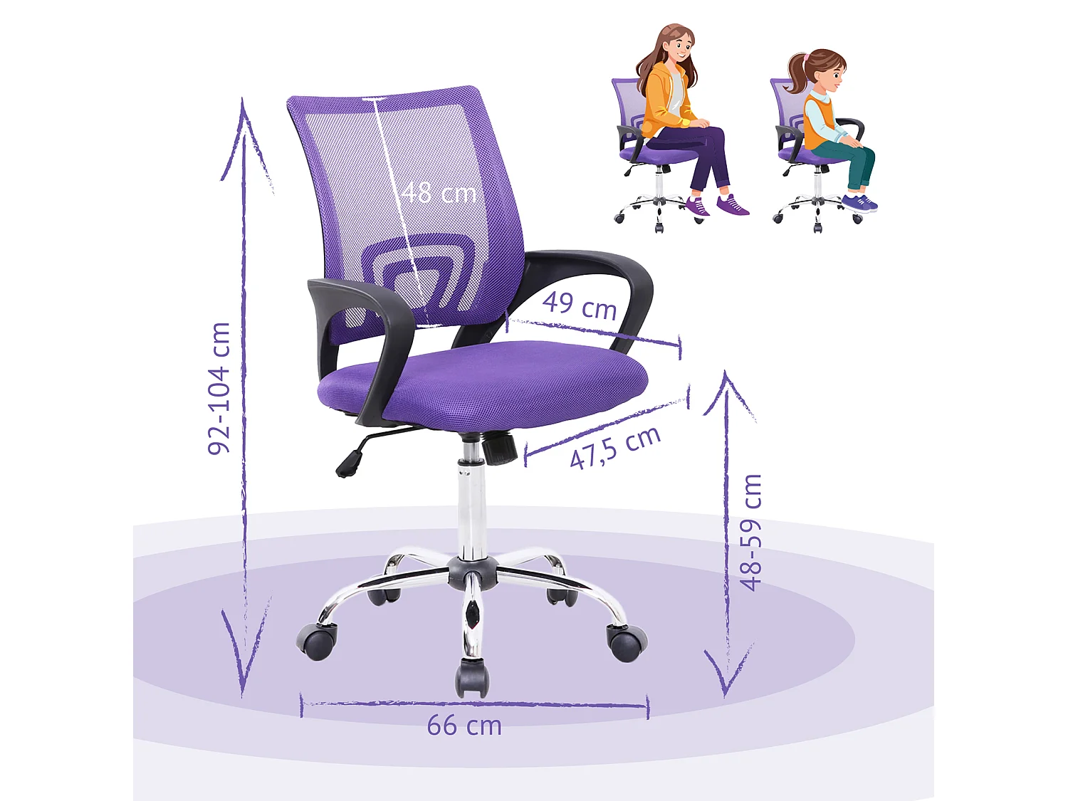 Chaise de bureau Enfants Adolescents