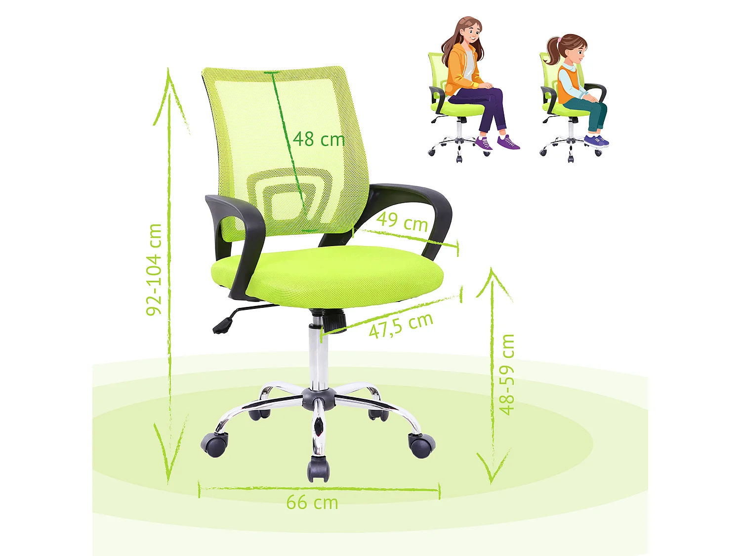 Chaise de bureau Enfants Adolescents