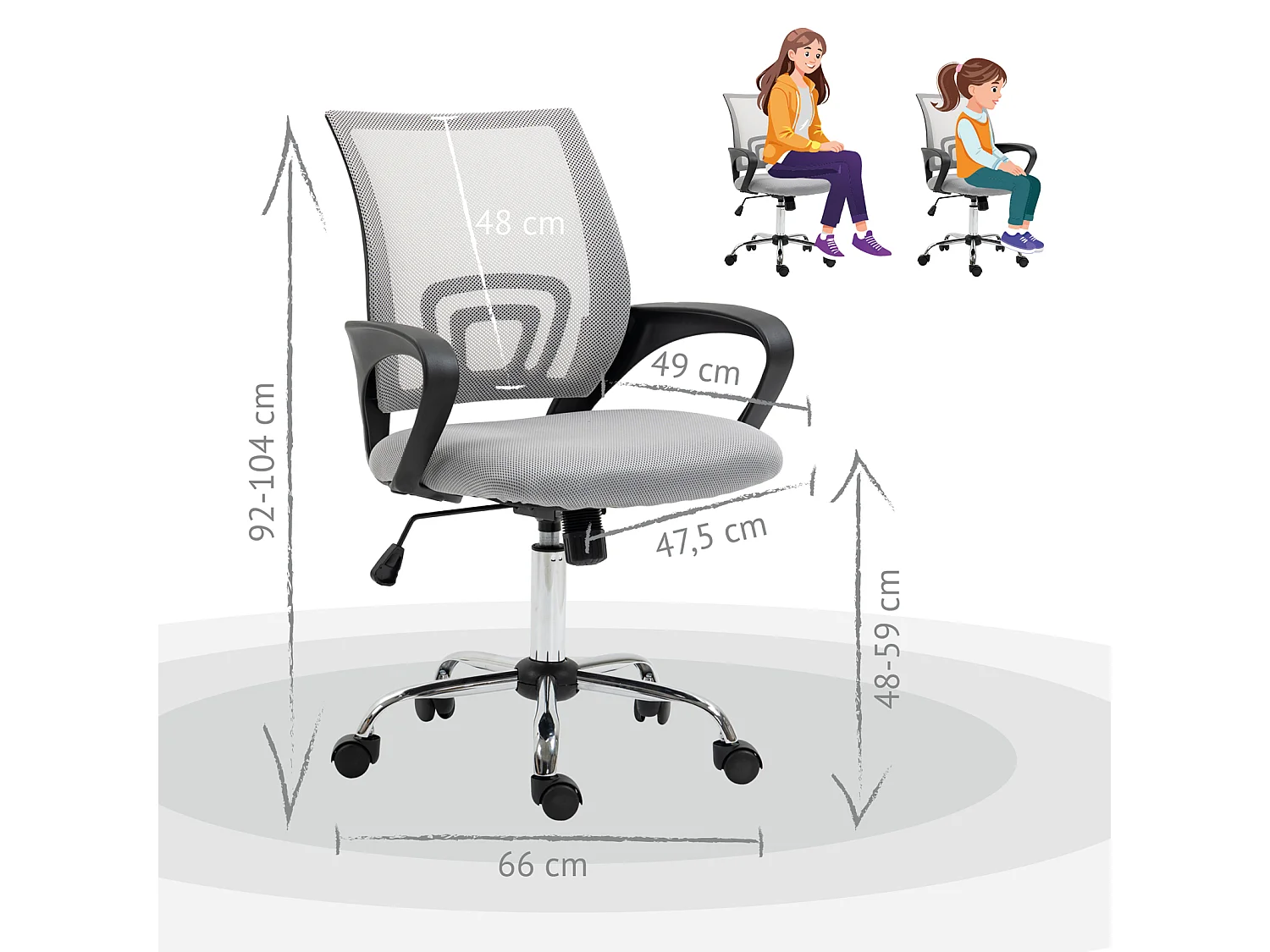 Chaise de bureau Enfants Adolescents