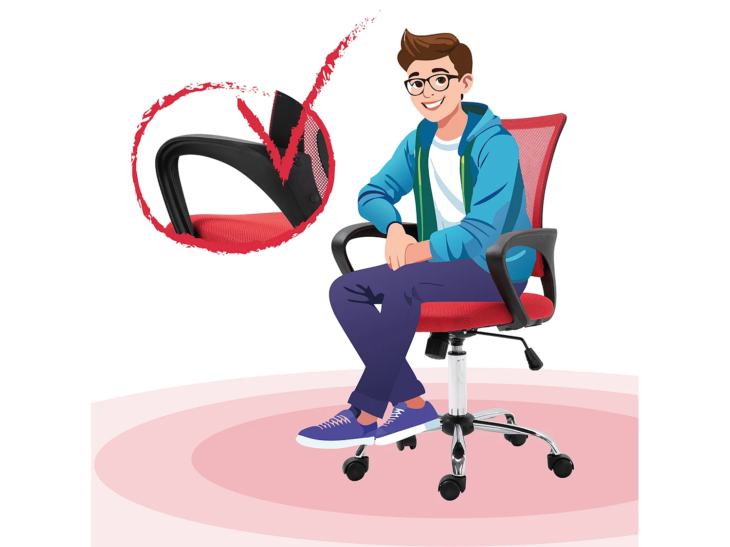 Chaise de bureau Enfants Adolescents