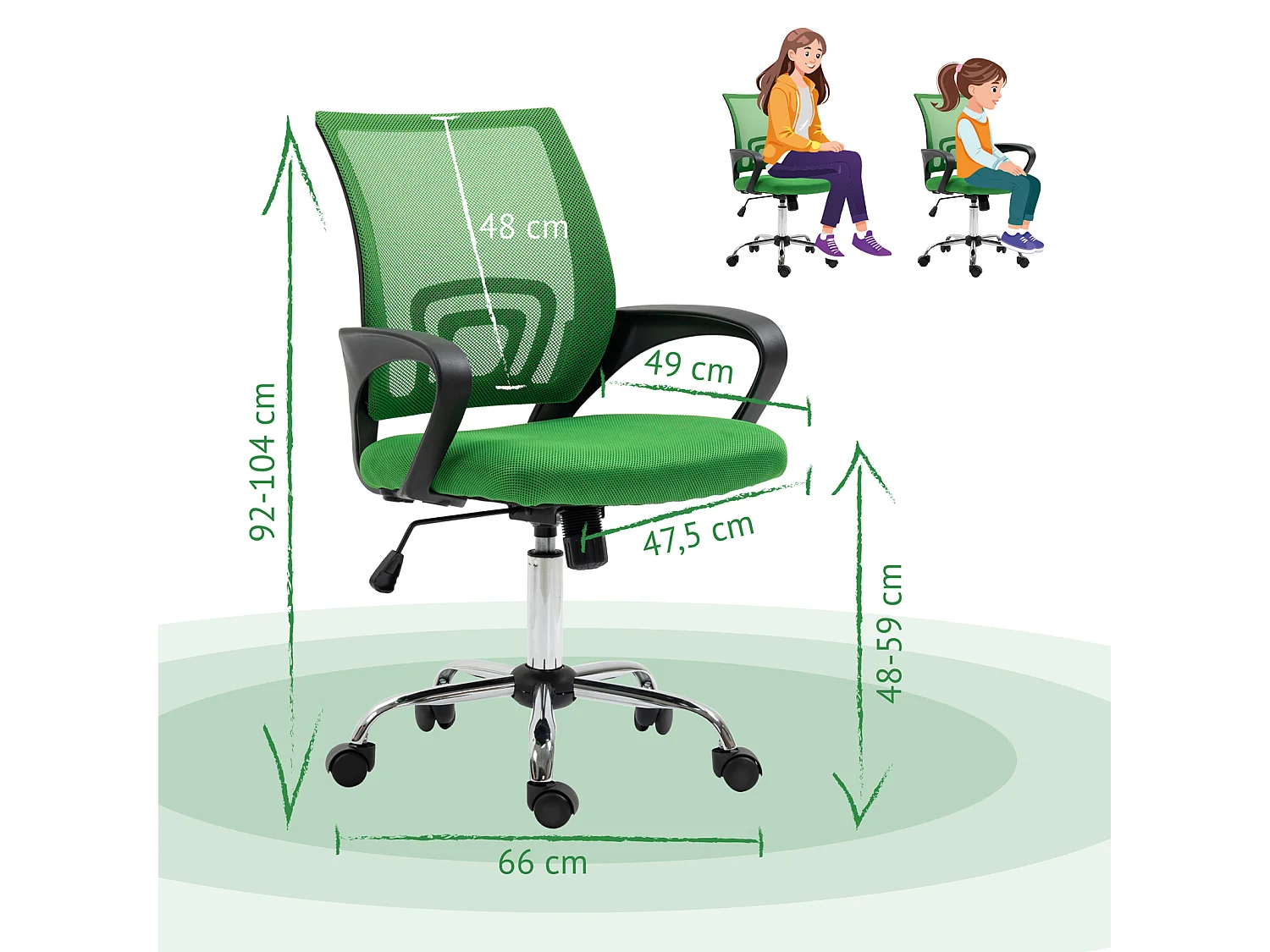 Chaise de bureau Enfants Adolescents