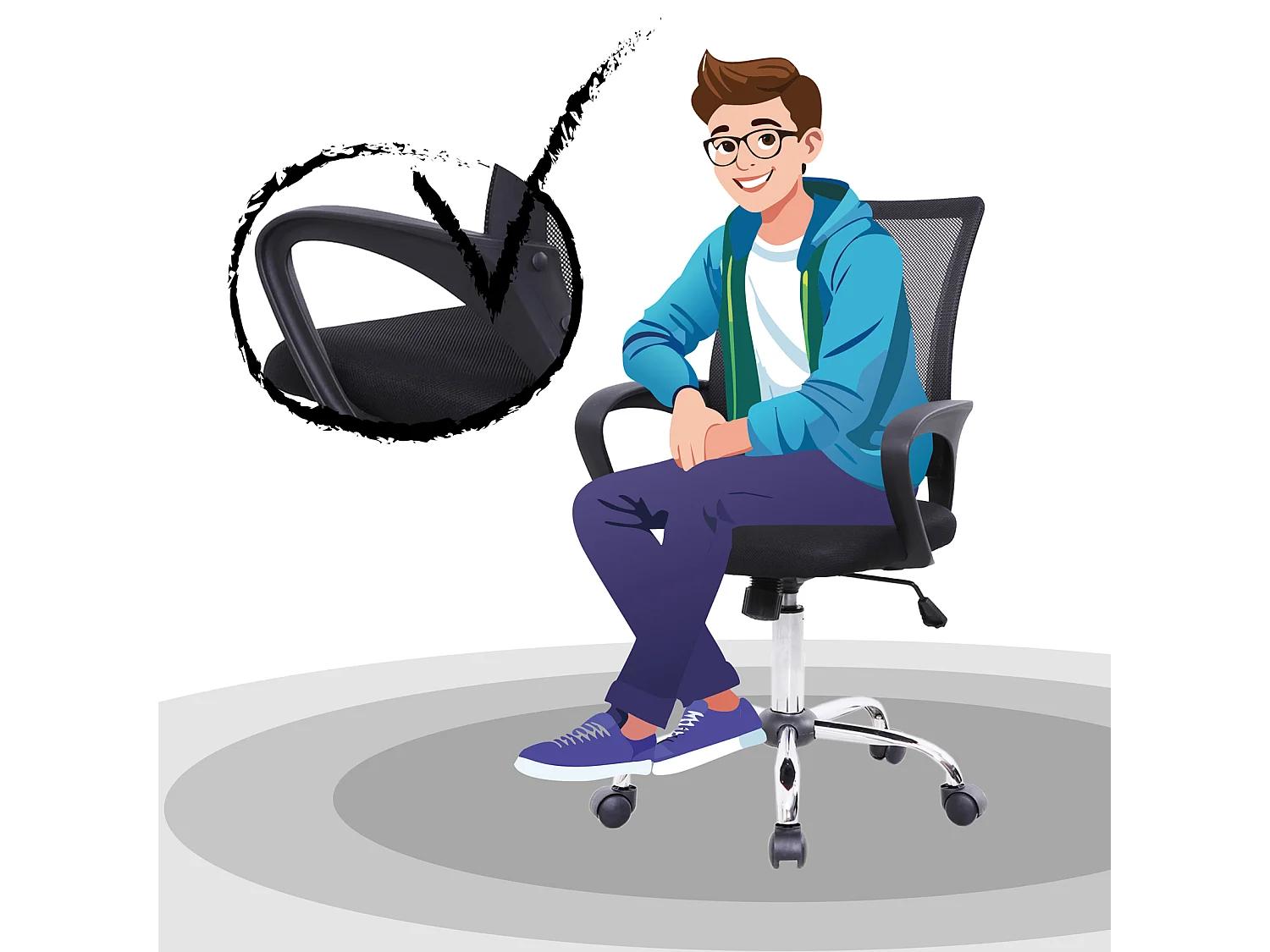 Chaise de bureau Enfants Adolescents