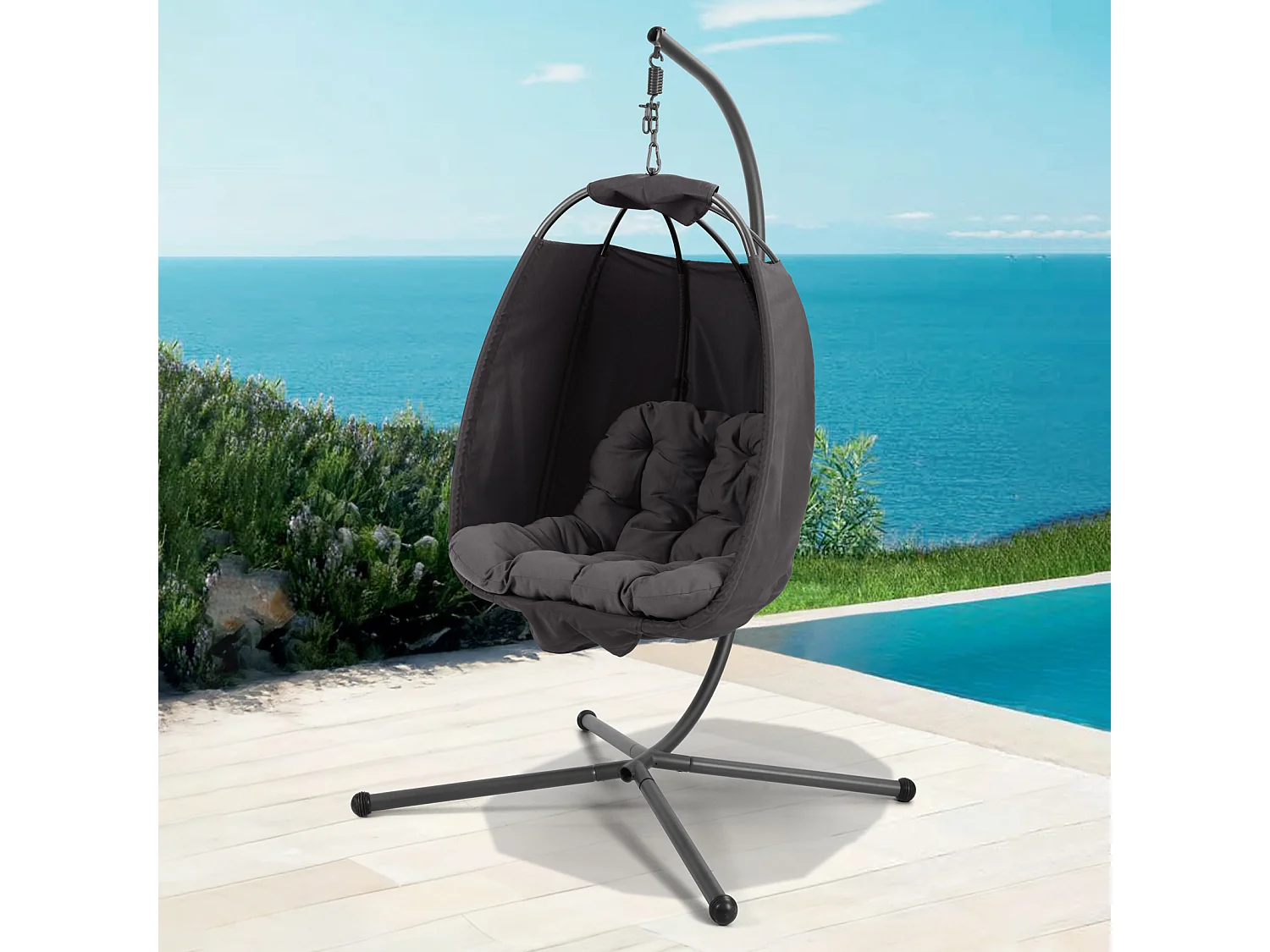 Chaise suspendue avec support pliable