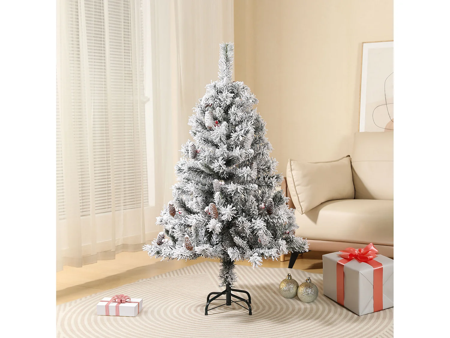 Arbre de Noël artificiel neige PVC 150 cm