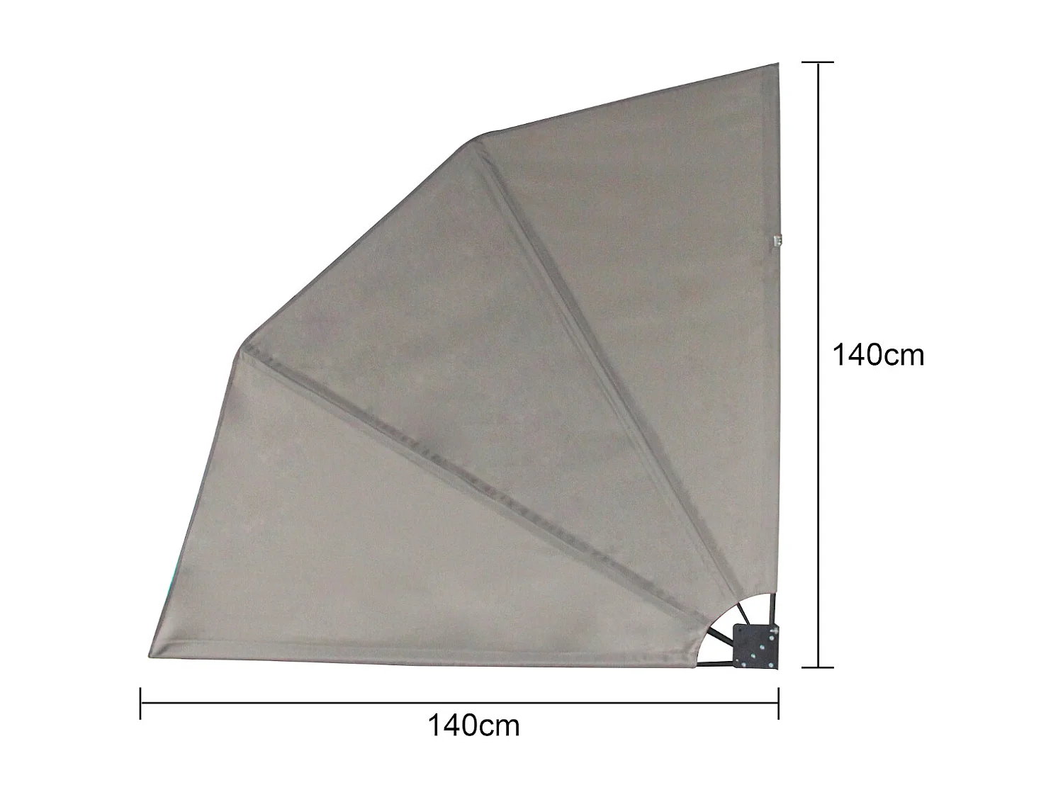 Éventail de balcon pliable 140x140cm montage mural