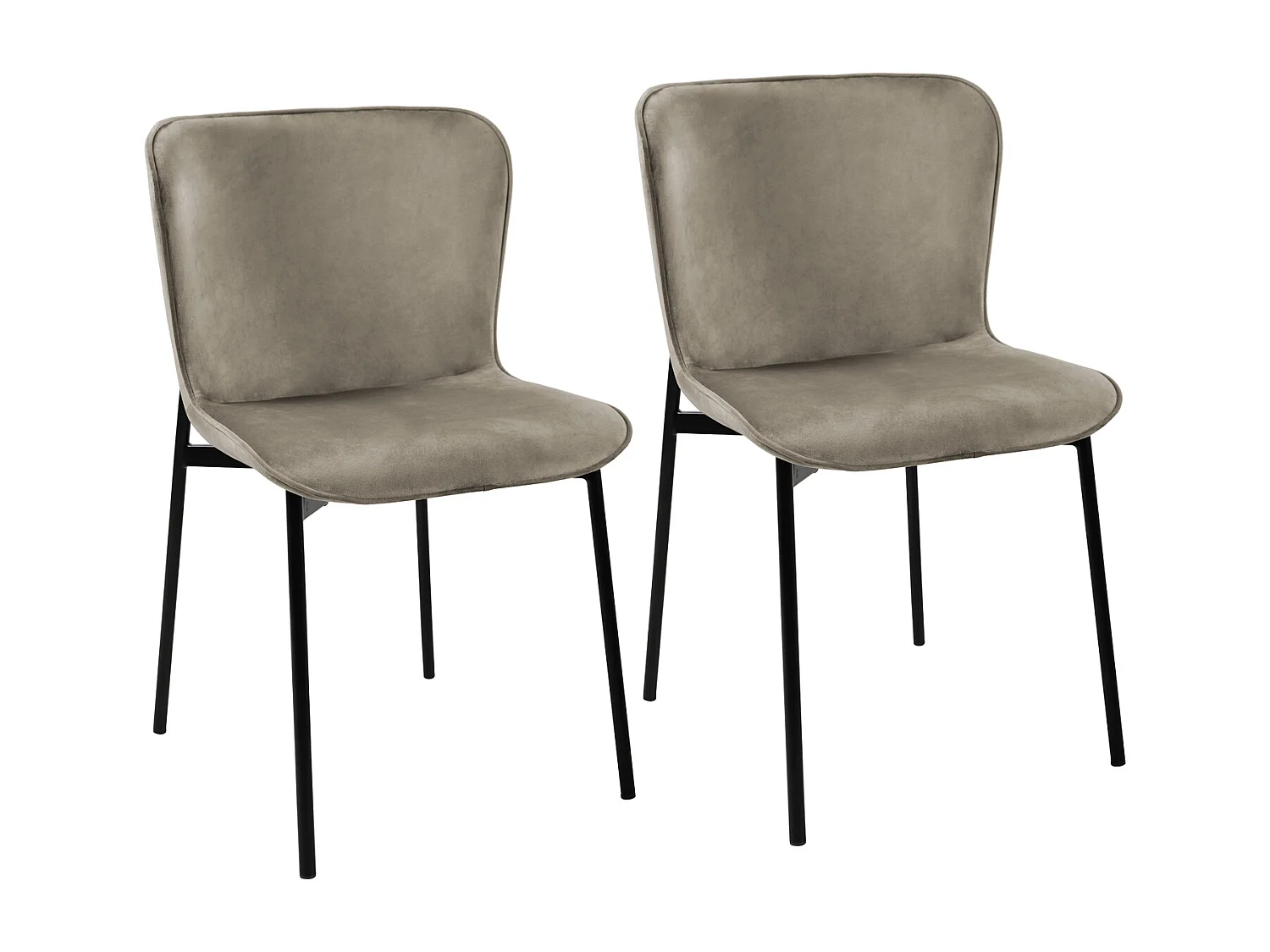 Lot de 2 chaises de salle à manger rembourrées sans accoudoirs