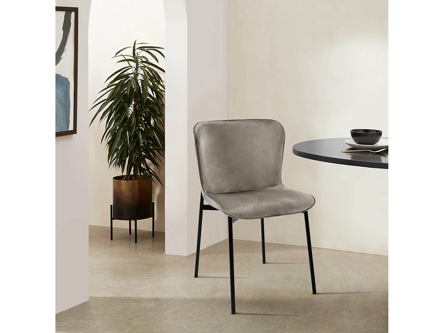 Lot de 2 chaises de salle à manger rembourrées sans accoudoirs