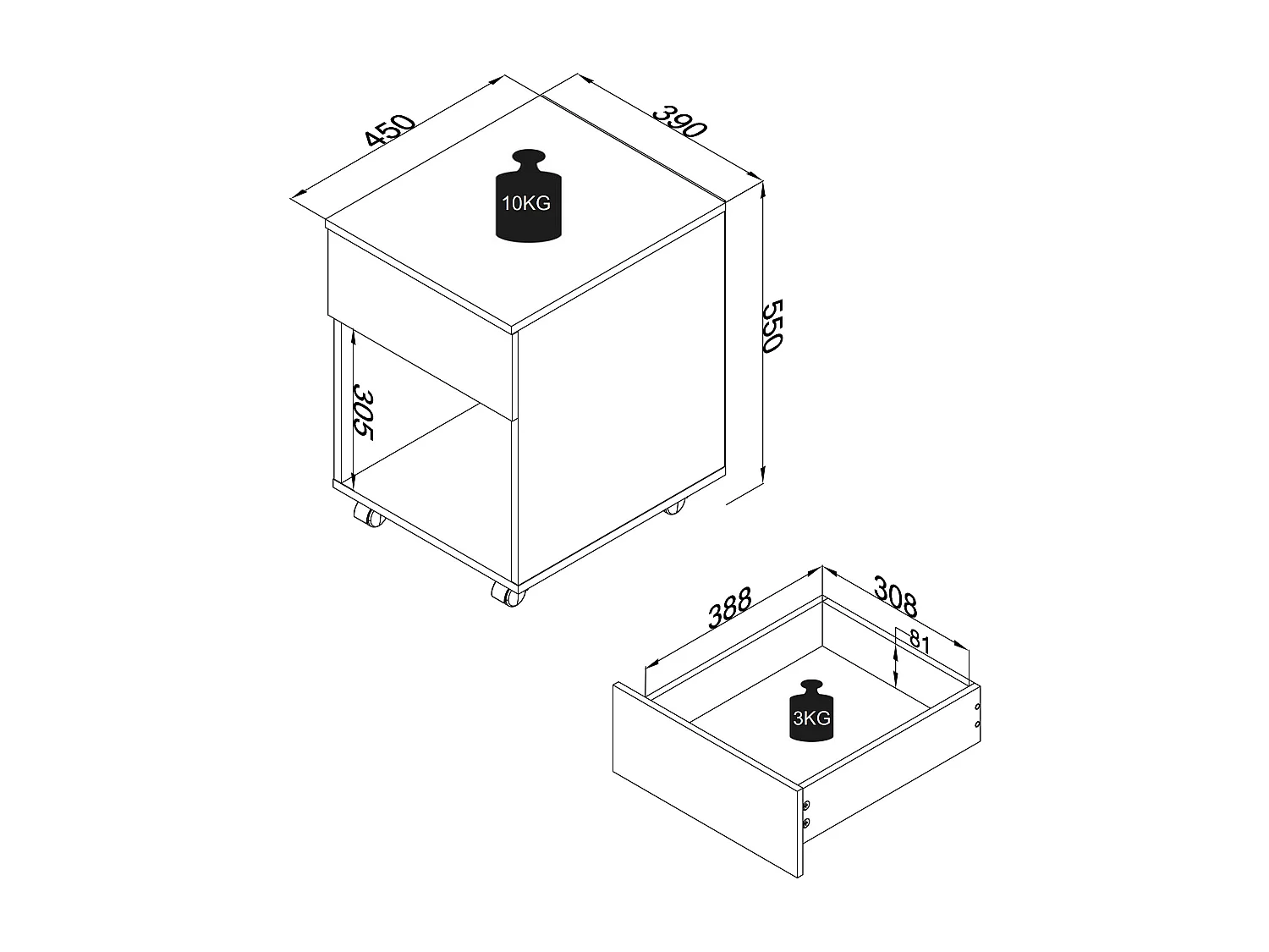 Rolcontainer Dalosa 1 lade