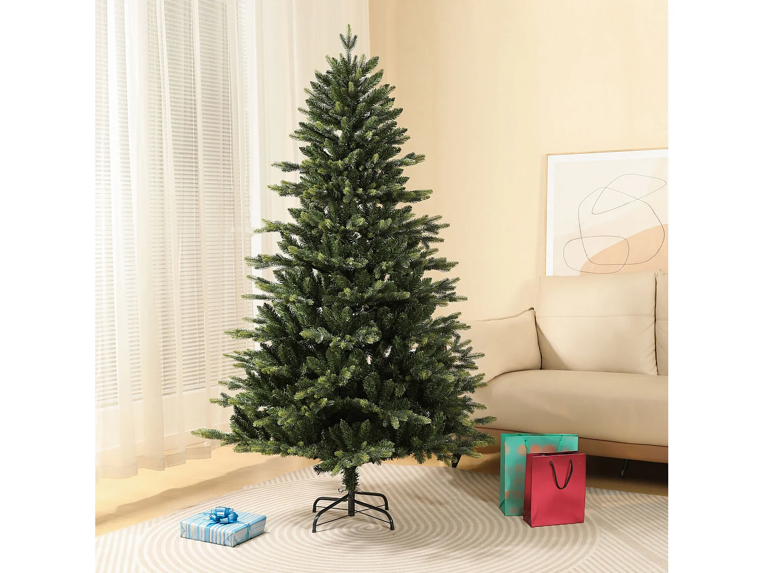 Arbre de Noël artificiel PE PVC 210 cm