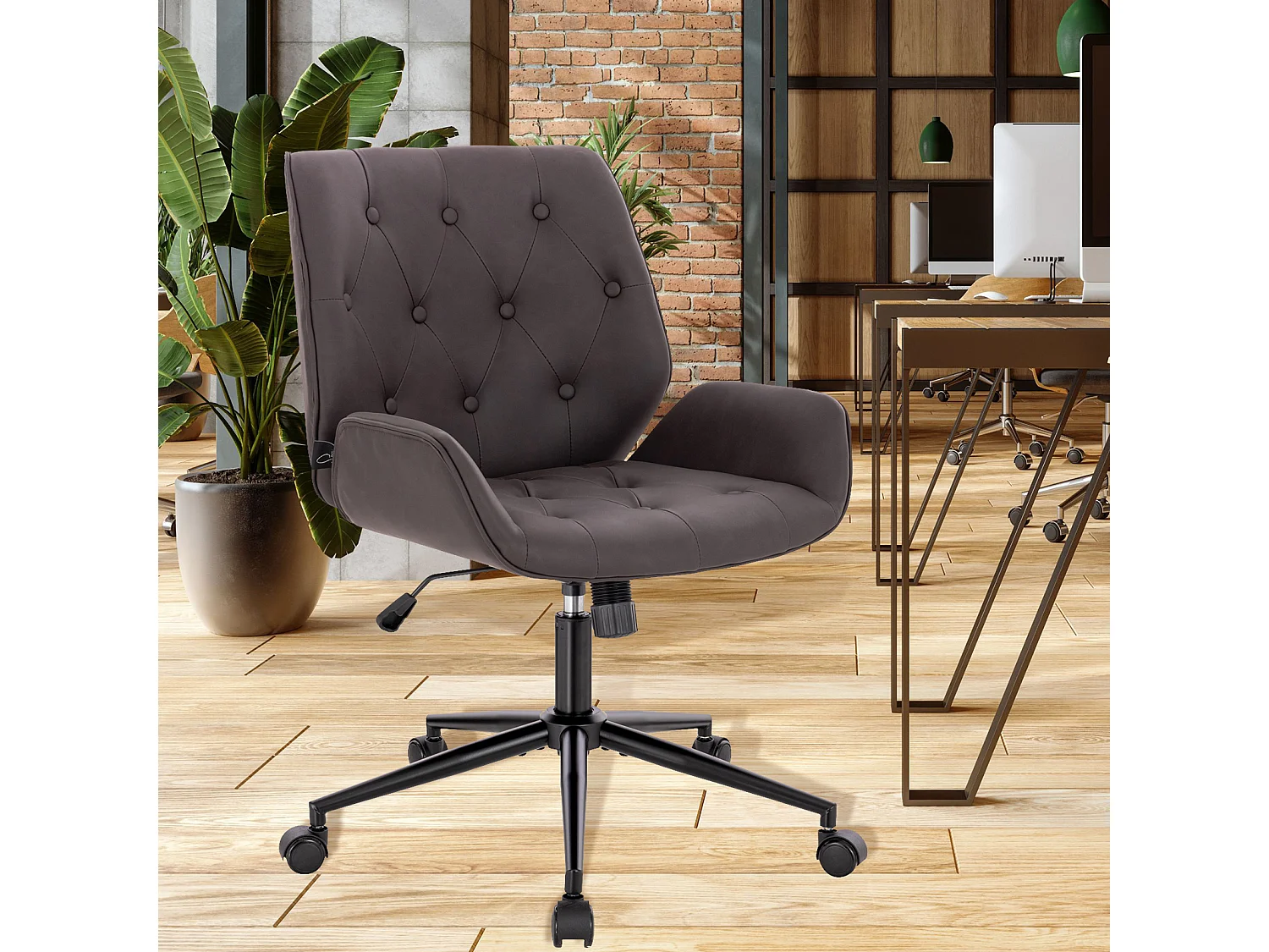 Chaise de bureau design vintage similicuir