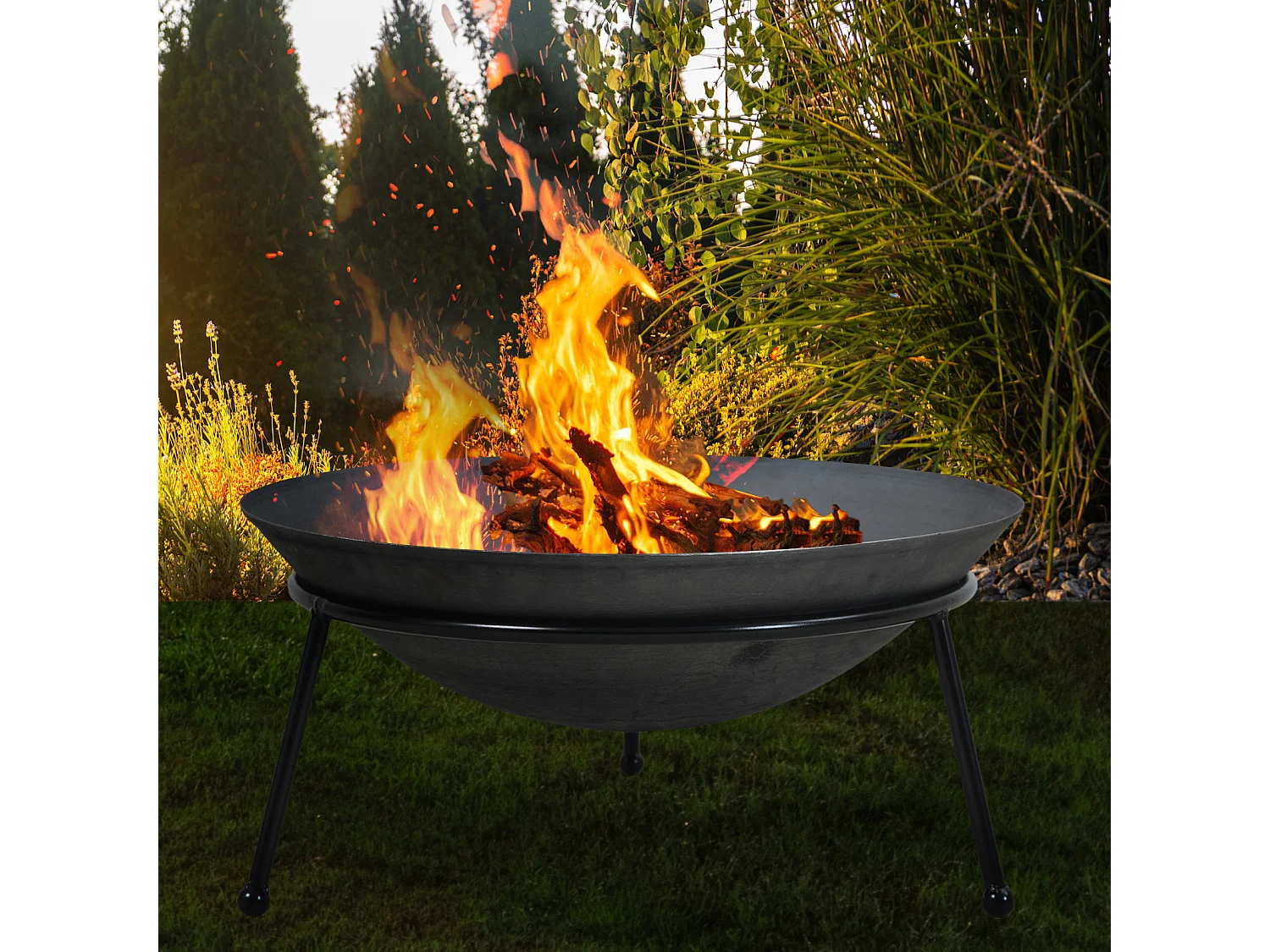 Bol à feu rond tripode