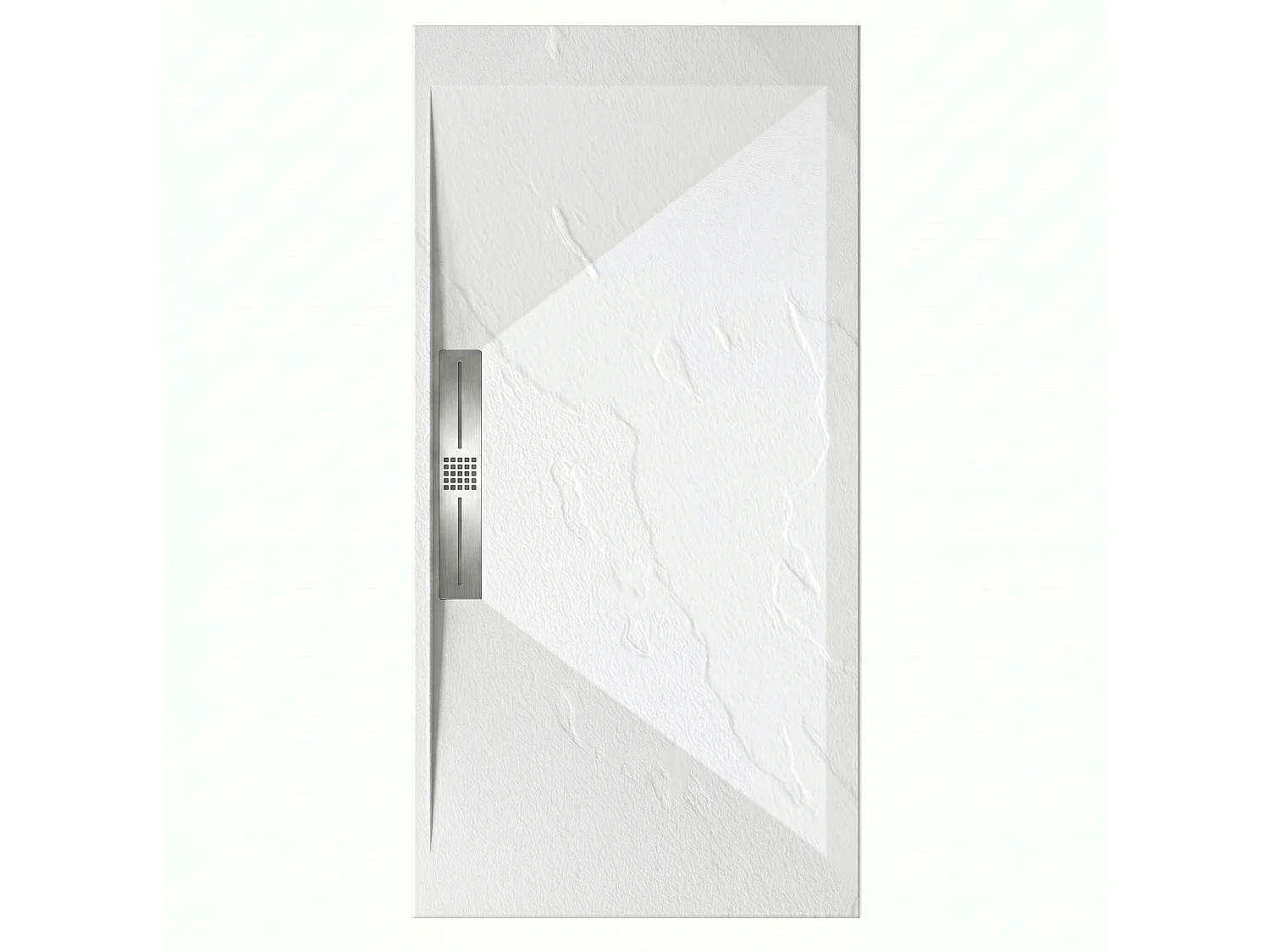 Plato de ducha pizarra EDIS blanco  80x180 cm rejilla acero inox.