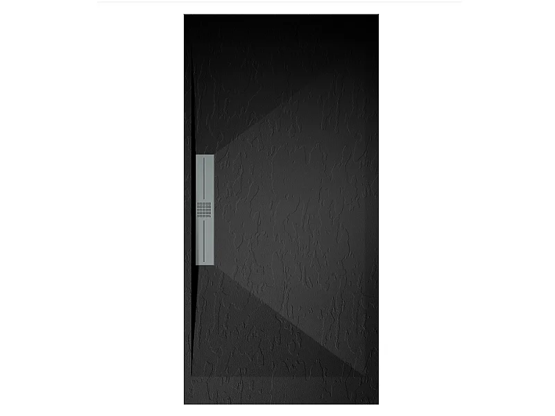 Plato de ducha pizarra EDIS negro  80x110 cm rejilla acero inox.