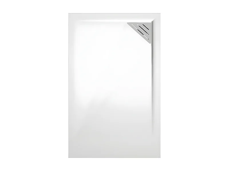 Plato de ducha resina TRINITY BLANCO  80x100 cm Rejilla Derecha