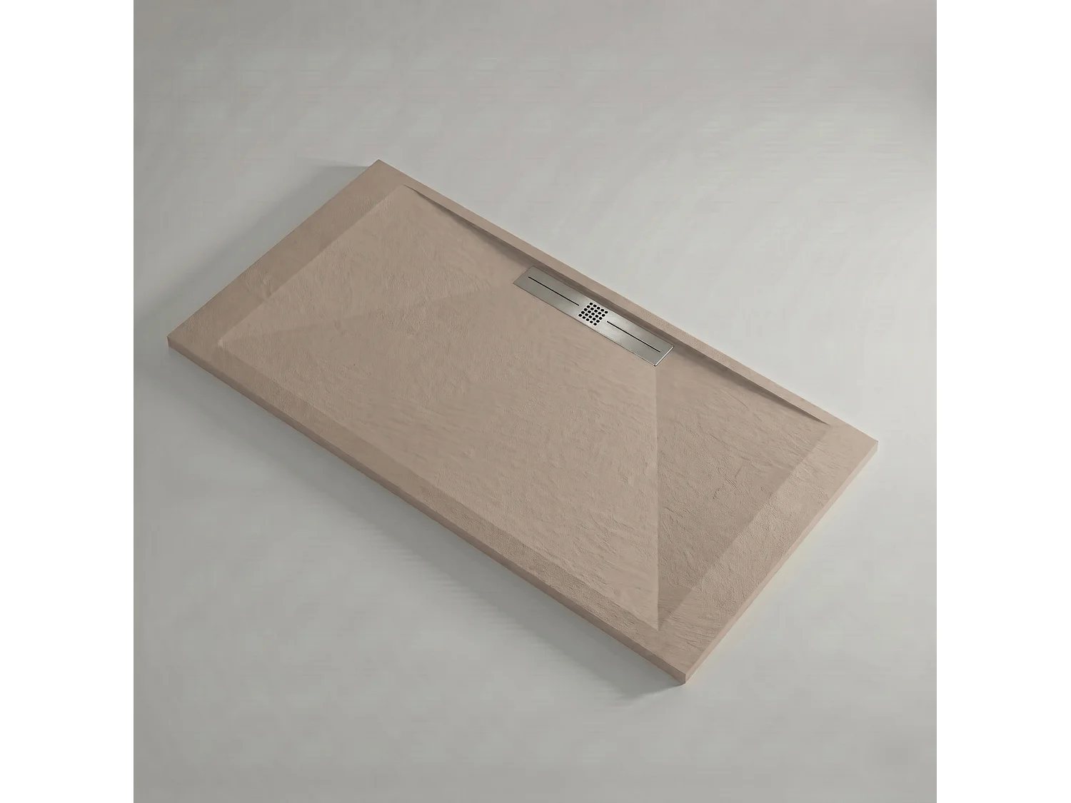 Plato de ducha pizarra EDIS crema  70x200 cm rejilla acero inox.