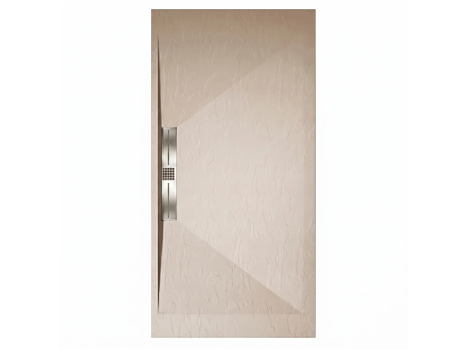 Plato de ducha pizarra EDIS crema  90x190 cm rejilla acero inox.