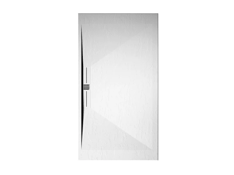 Plato de ducha pizarra EDIS blanco  90x200 cm rejilla acero inox.