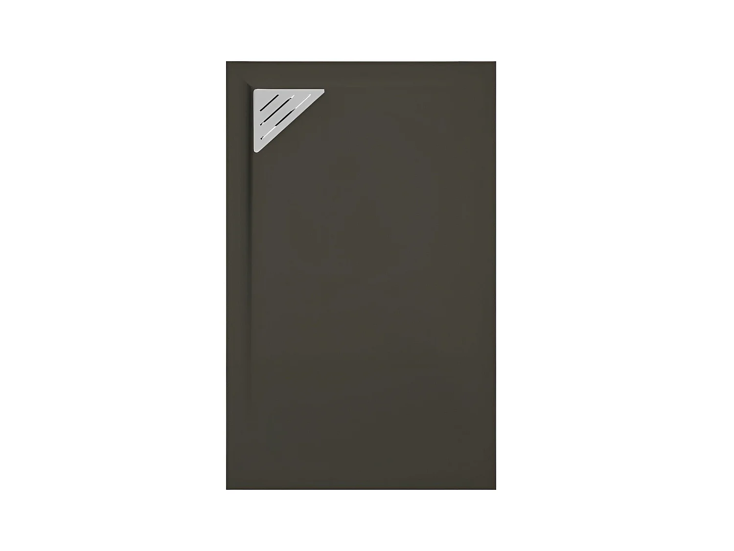 Plato de ducha resina TRINITY negro  70x100 cm rejilla inox a la izquierda