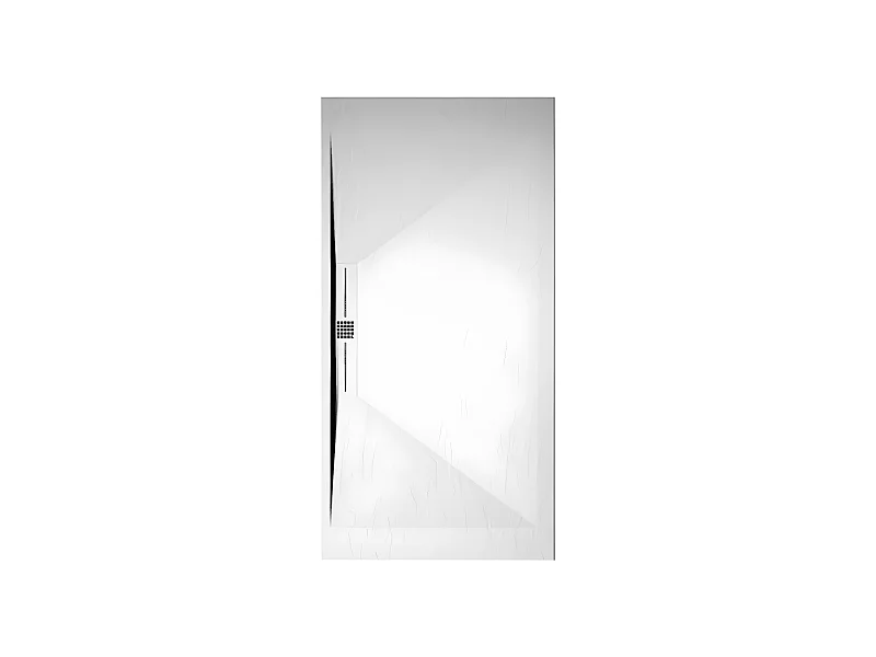 Plato de ducha pizarra EDIS BLANCO  90x90 cm rejilla inox