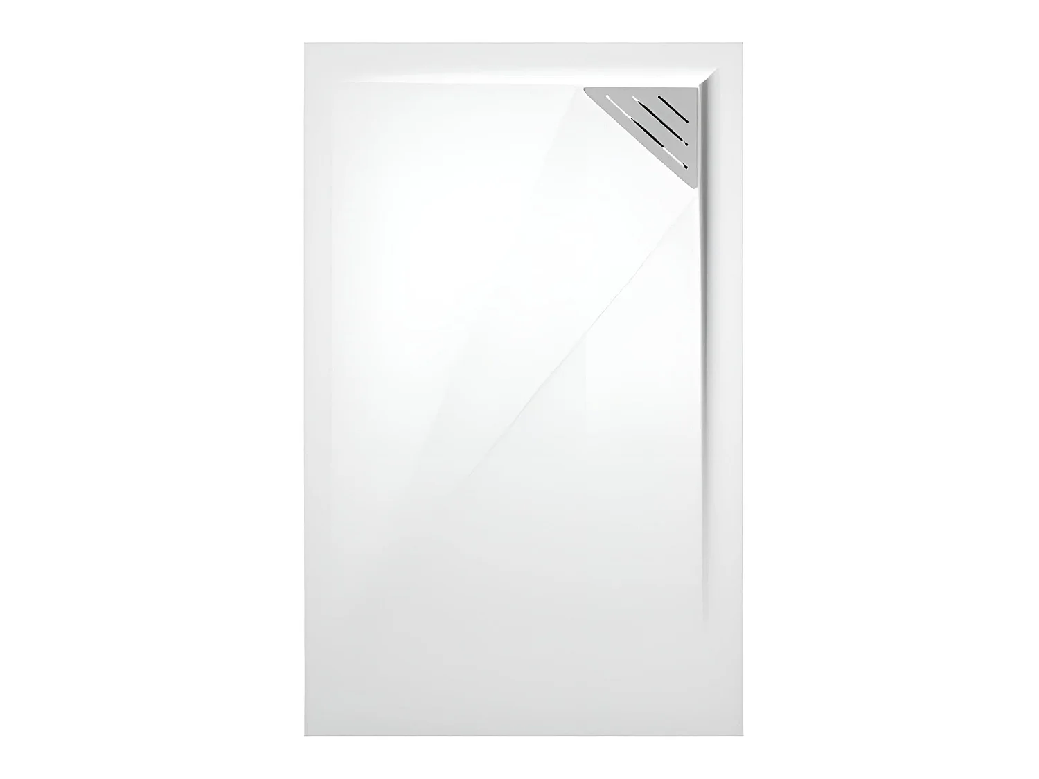 Plato de ducha resina TRINITY blanco  80x150 cm rejilla inox a la derecha