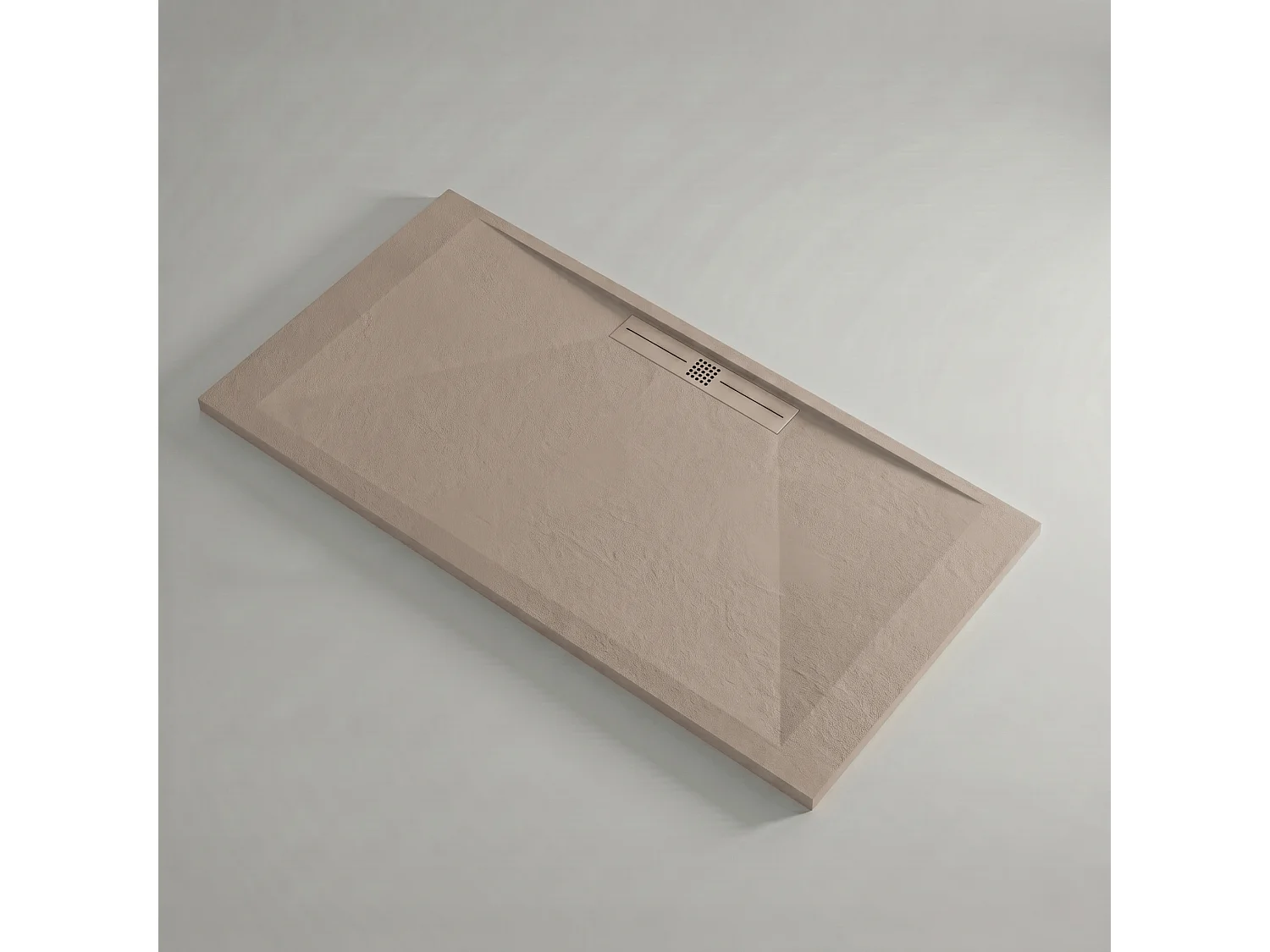 Plato de ducha pizarra EDIS crema  80x160 cm rejilla color