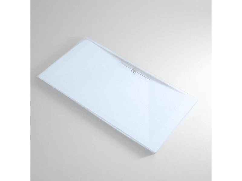 Plato de ducha pizarra EDIS blanco  70x70 cm rejilla acero inox.