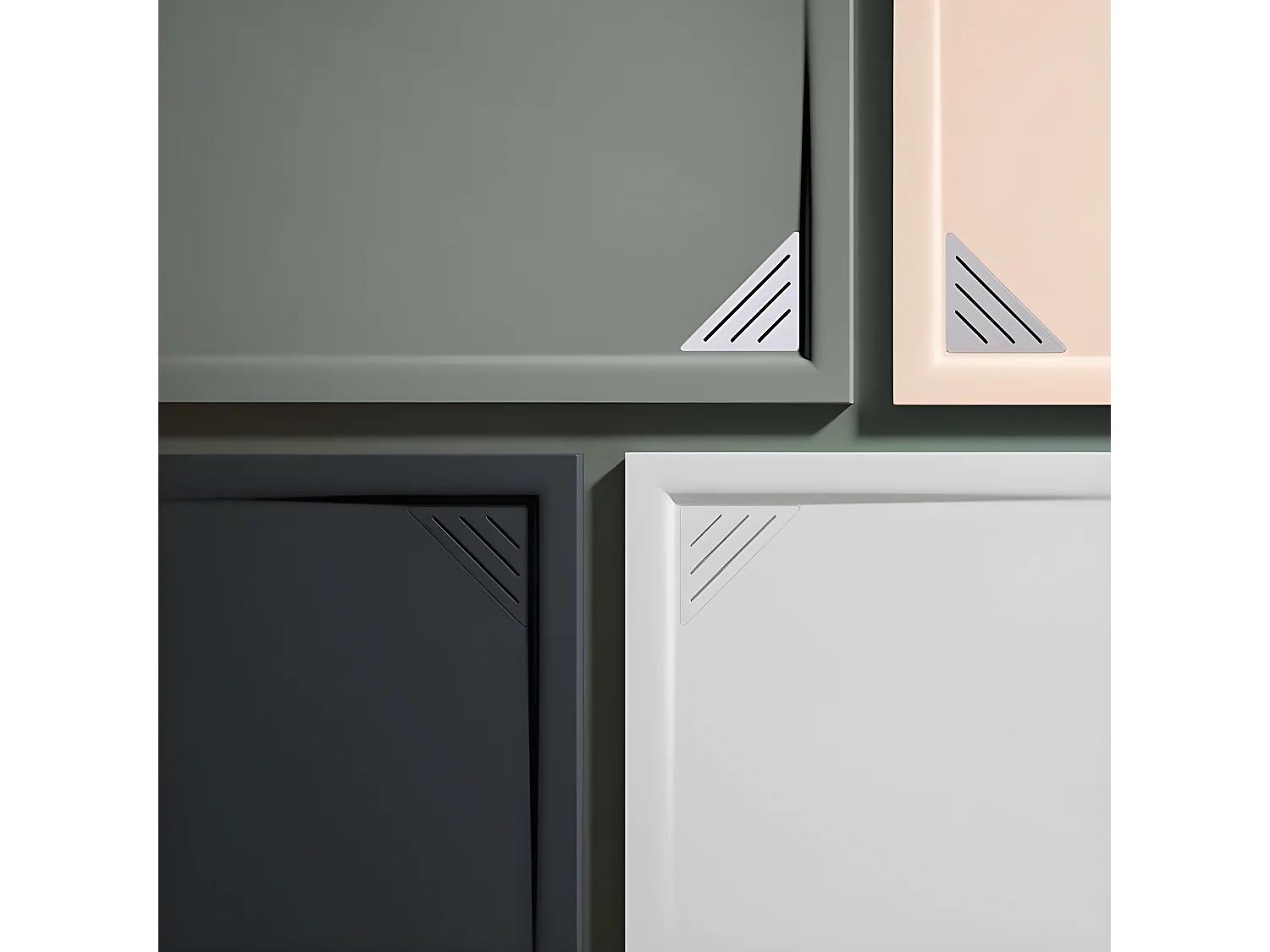 Mineralguss-Duschwanne extra flach TRINITY in ANTHRAZIT 80x80 cm