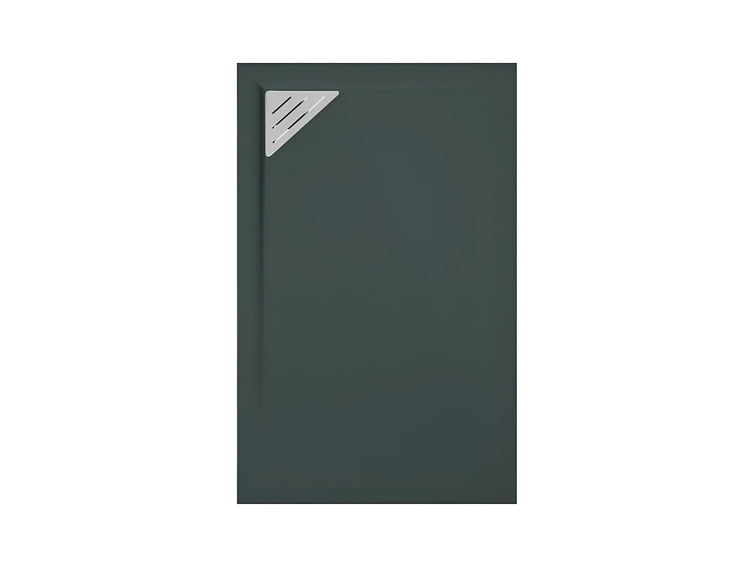 Mineralguss-Duschwanne extra flach TRINITY in ANTHRAZIT 90x90 cm  Ablaufschutz in Chrom