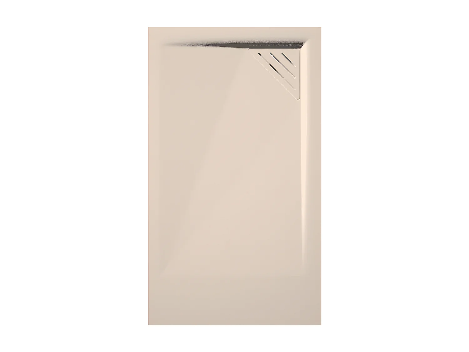 Plato de ducha resina TRINITY CREMA  70x190 cm Rejilla Izquierda Rejilla acero inox.