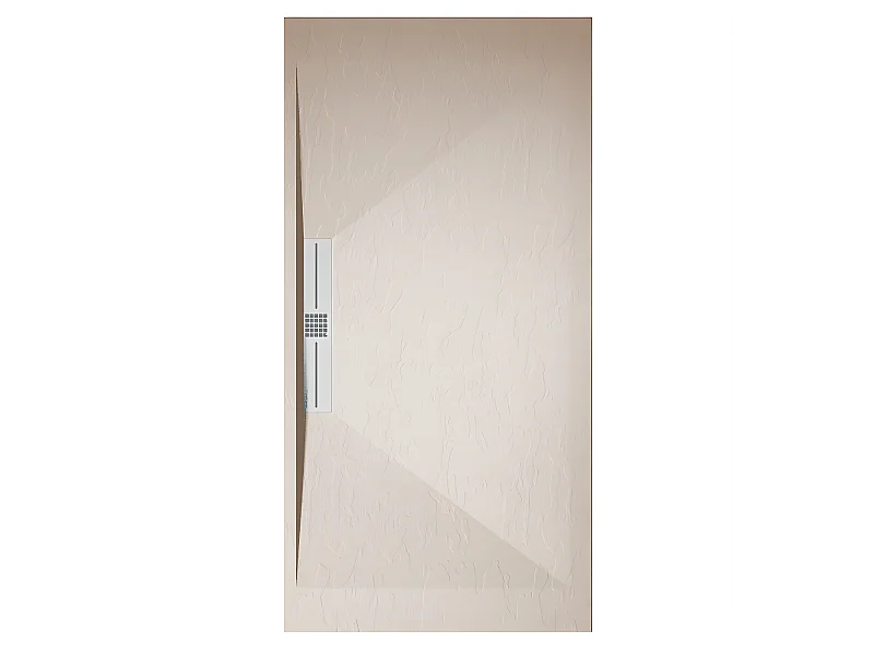 Plato de ducha pizarra EDIS CREMA  80x190 cm rejilla inox