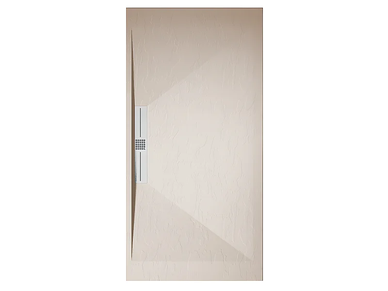 Plato de ducha pizarra EDIS CREMA  90x140 cm rejilla inox