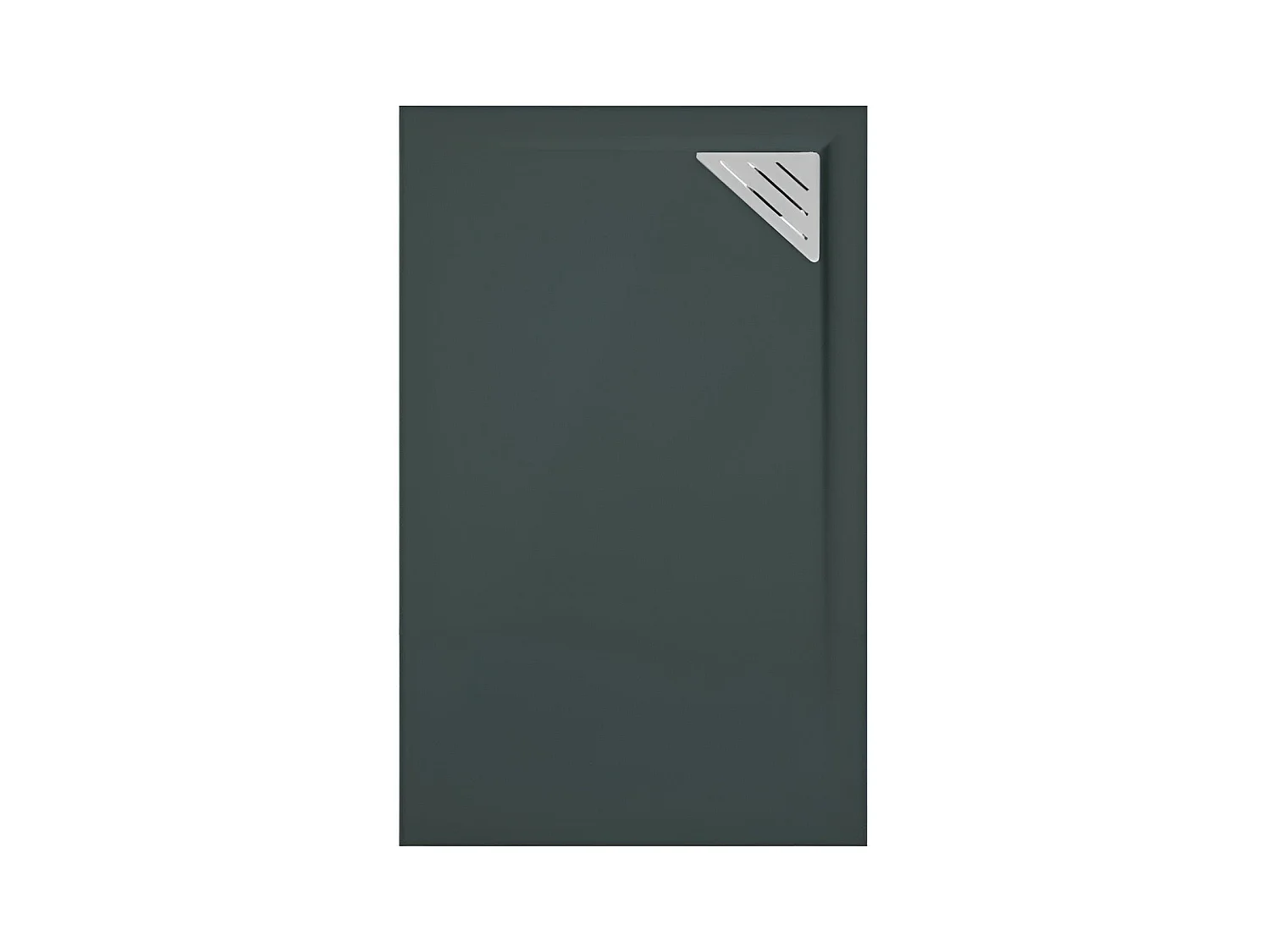 Mineralguss-Duschwanne extra flach TRINITY in ANTHRAZIT 70x180 cm  Ablaufschutz in Chrom