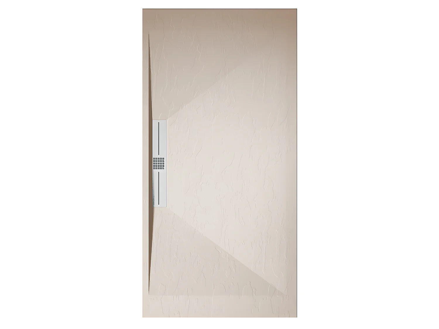 Plato de ducha pizarra EDIS CREMA  90x210 cm rejilla inox