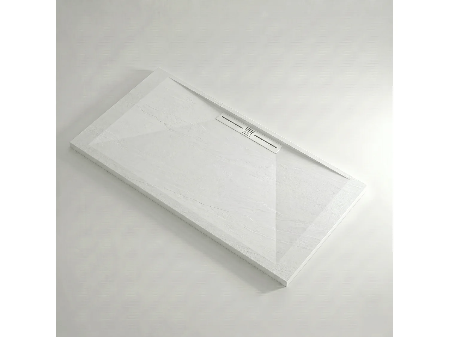 Plato de ducha pizarra EDIS blanco  80x150 cm rejilla color
