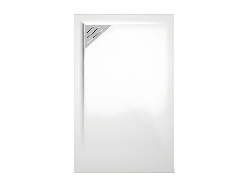 Plato de ducha resina TRINITY BLANCO  80x80 cm Rejilla Izquierda