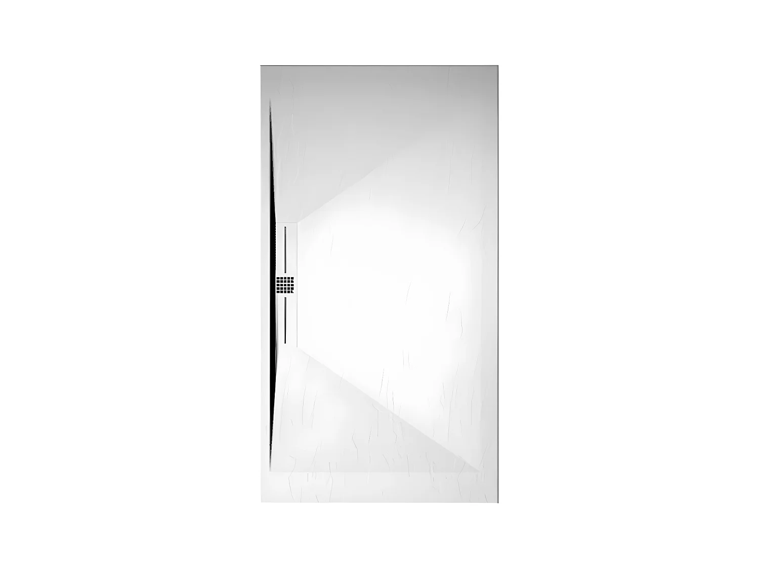 Plato de ducha pizarra EDIS BLANCO  70x190 cm rejilla inox