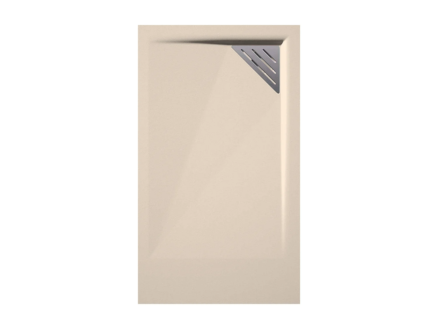 Plato de ducha resina TRINITY CREMA  70x120 cm Rejilla Derecha Rejilla acero inox.