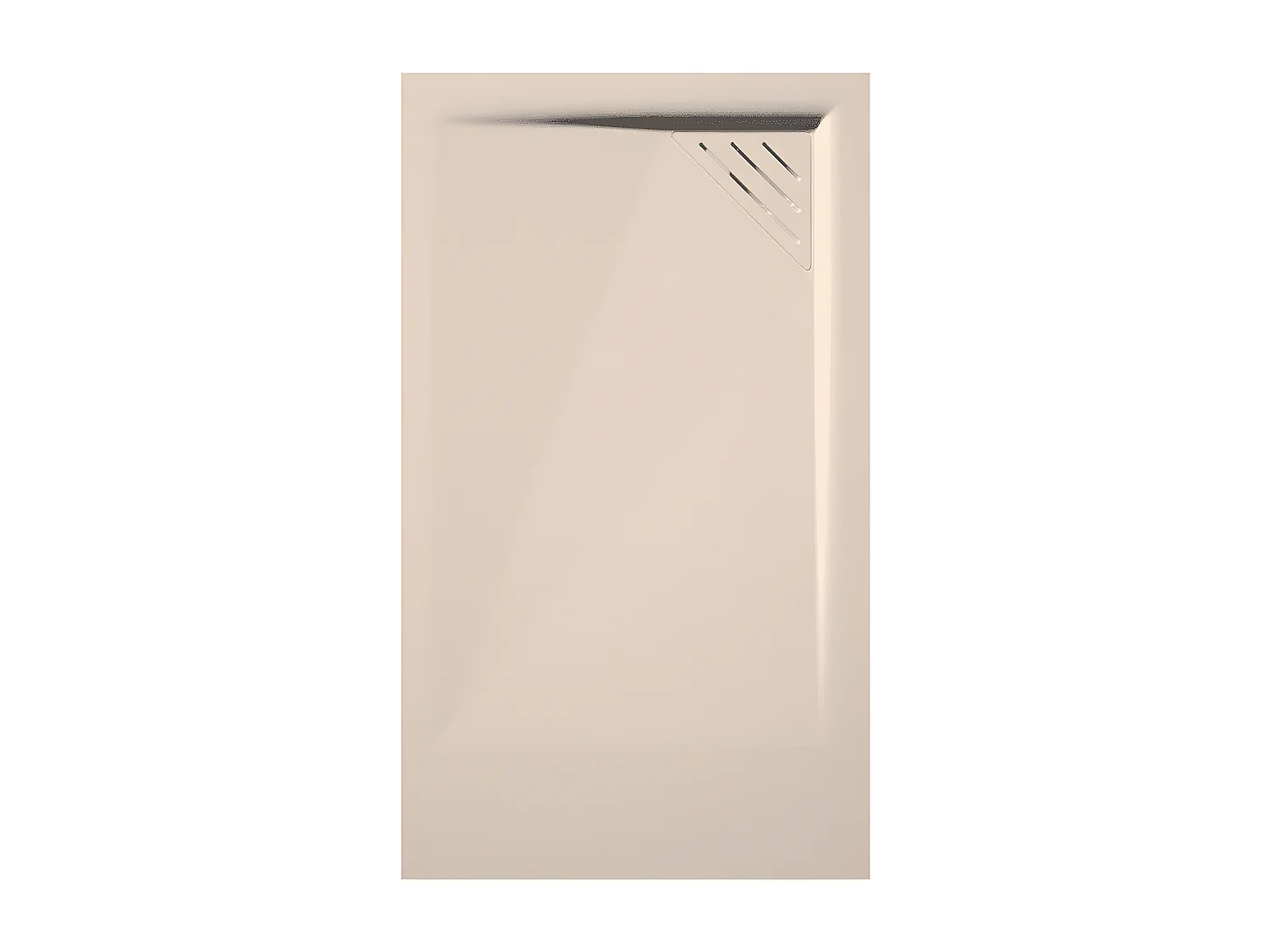 Plato de ducha resina TRINITY CREMA  70x120 cm Rejilla Derecha Rejilla acero inox.