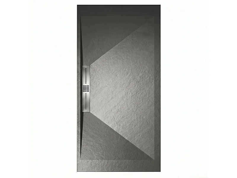 Plato de ducha pizarra EDIS antracita  90x90 cm rejilla acero inox.