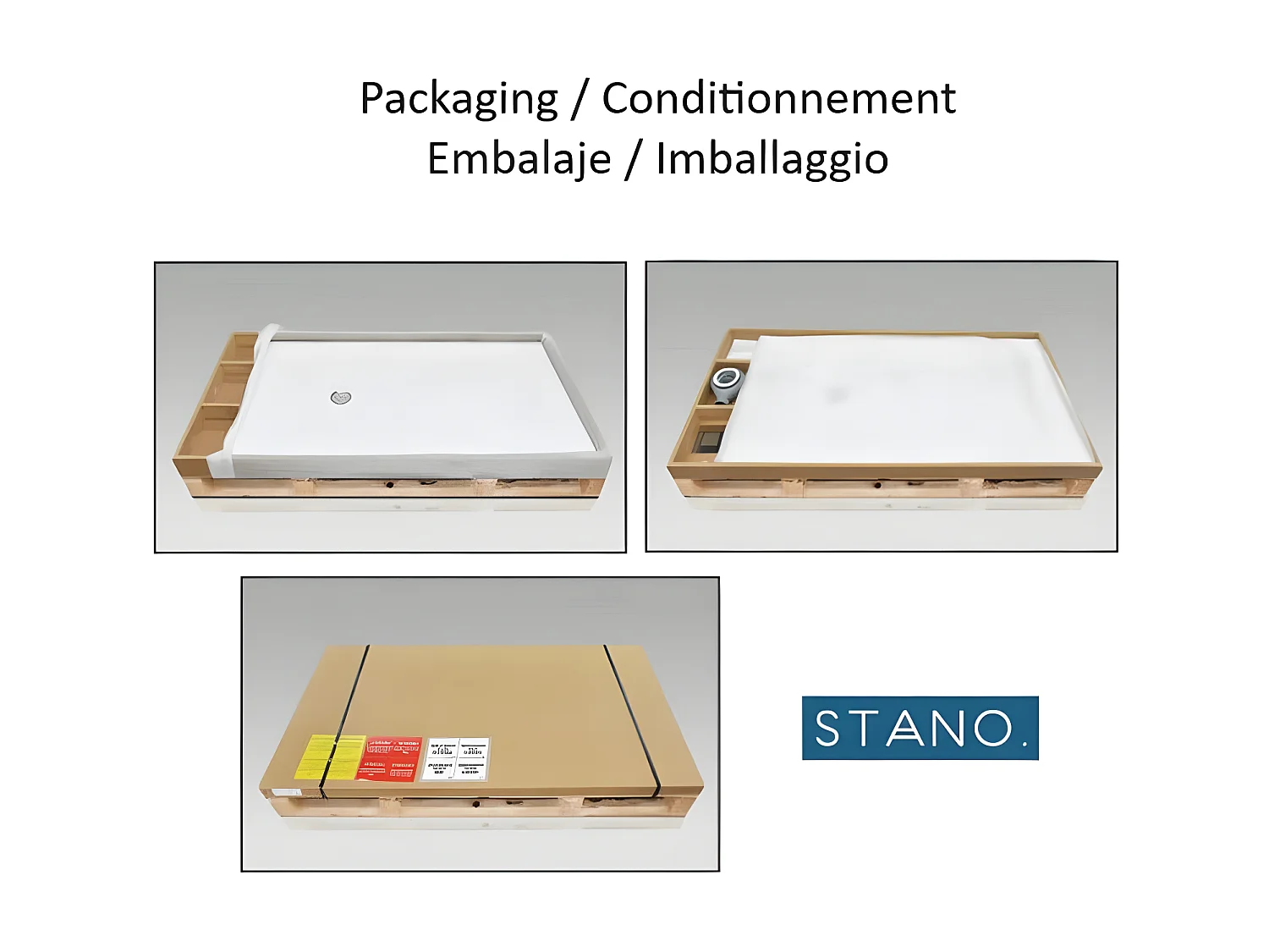 Plato de ducha resina TRINITY CREMA  80x180 cm Rejilla Derecha