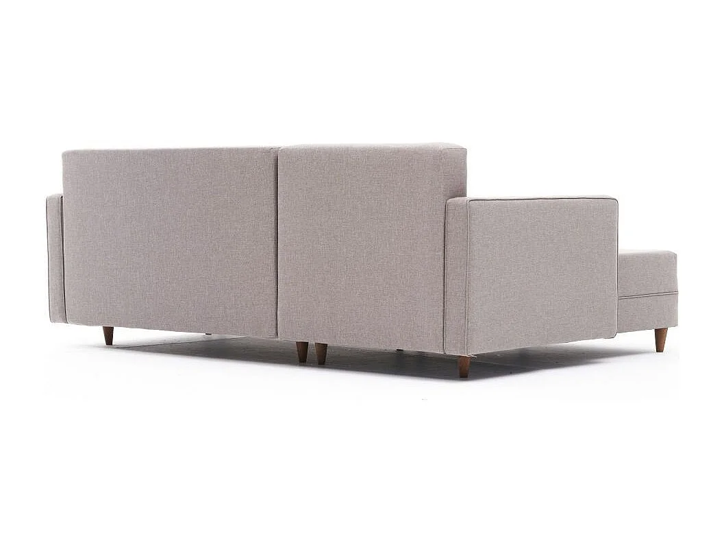 Canapé d'angle gauche tissu beige clair Klina 215cm