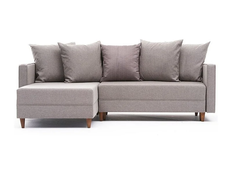 Canapé d'angle gauche tissu beige clair Klina 215cm