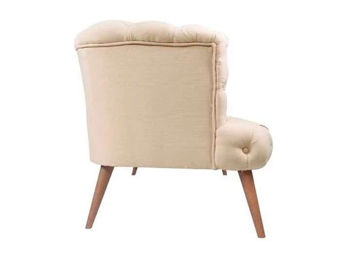 Canapé 2 places style Chesterfield tissu beige clair Wester 140cm