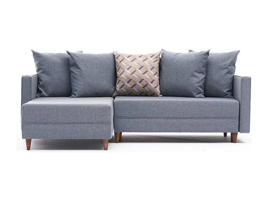 Canapé d'angle gauche tissu bleu Klina 215cm