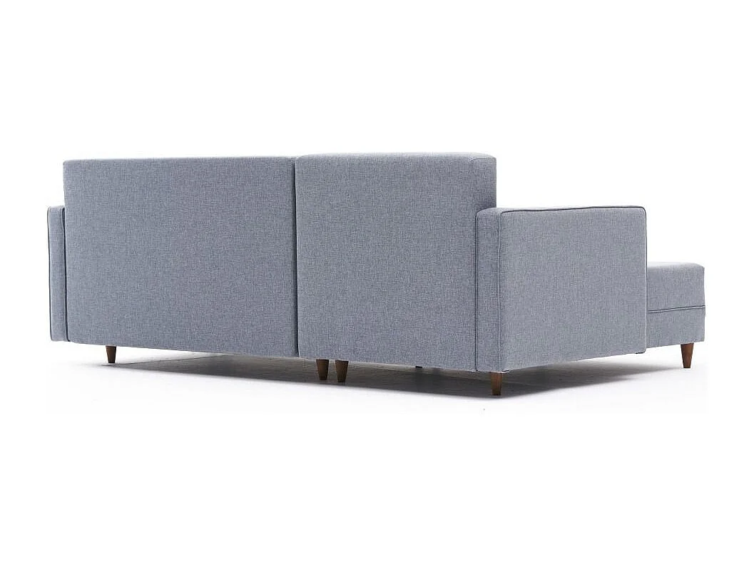 Canapé d'angle gauche tissu bleu Klina 215cm