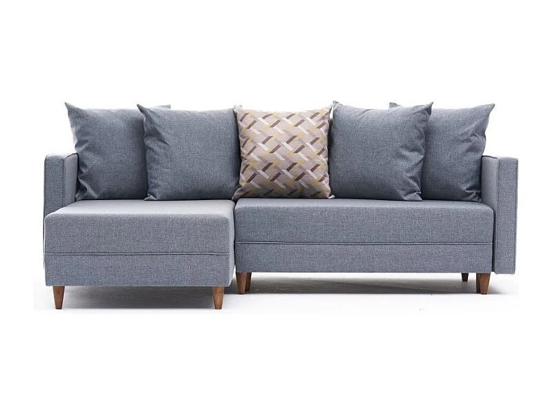 Canapé d'angle gauche tissu bleu Klina 215cm