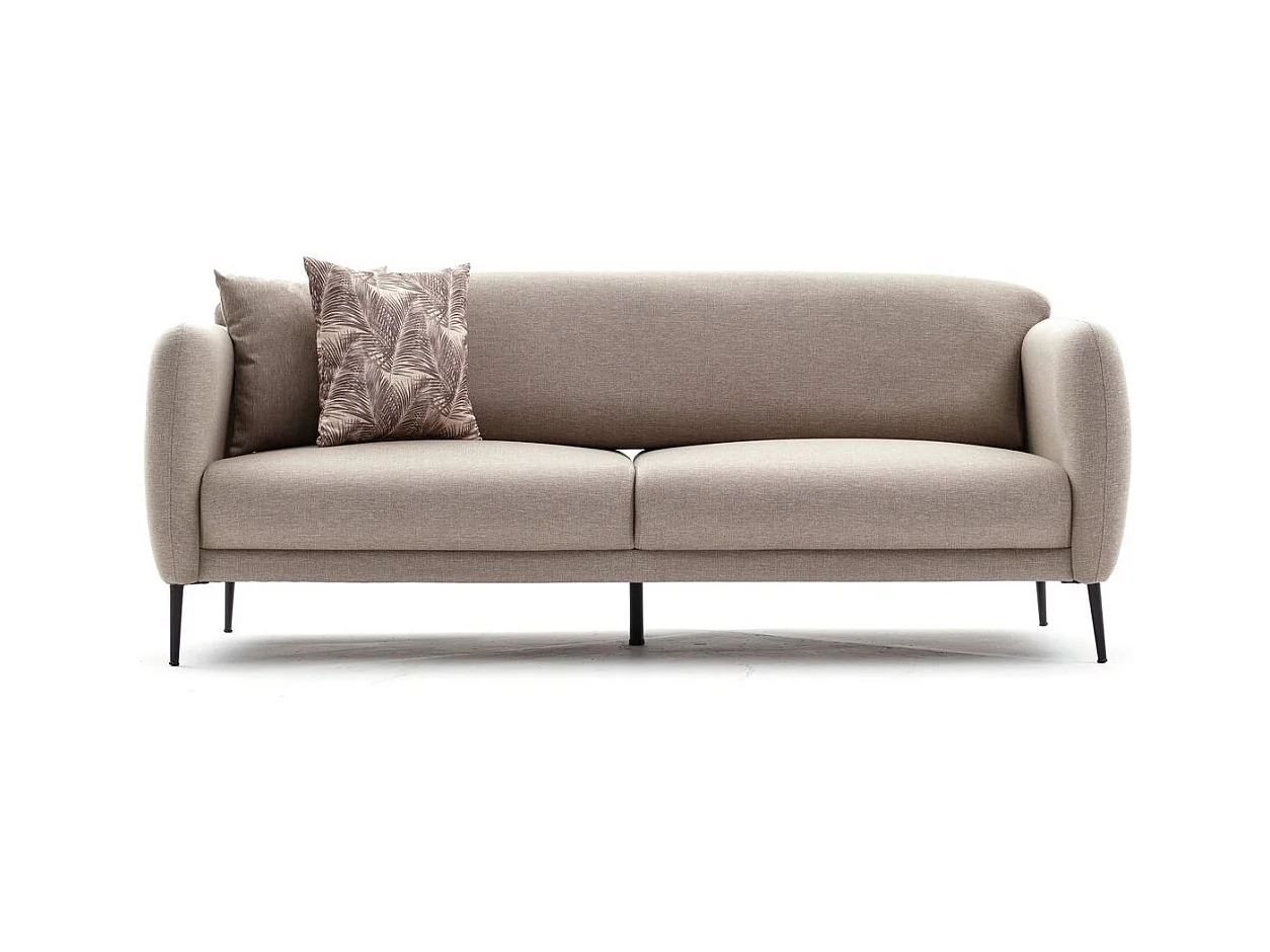 Canapé moderne tissu beige clair Valiko 210cm