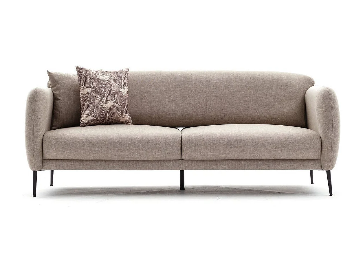 Canapé moderne tissu beige clair Valiko 210cm